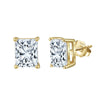 Jewelry Geometric Square 925 Silver Stud Earrings With Princess Cut Super Flash Zircon Electroplating