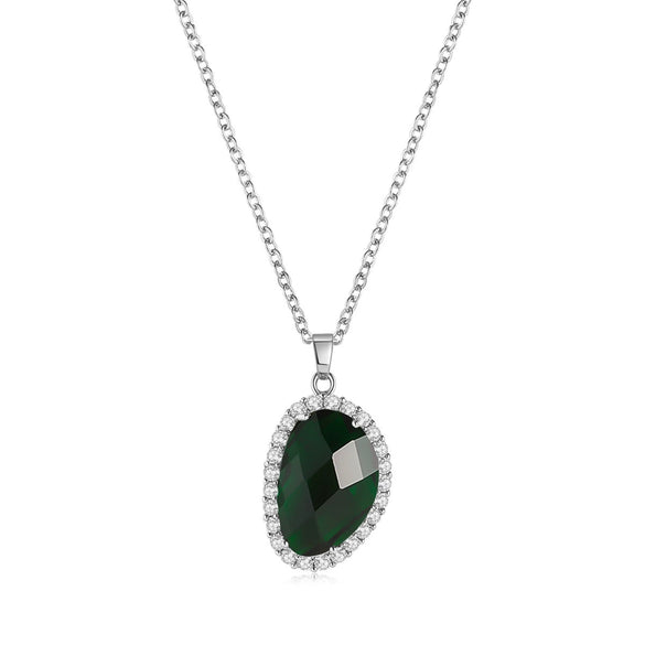 Jewelry Geometric Wings Microinlaid Cubic Zircon Women's Multicolor Necklace Ball Chain Mixed Gem Inlay Diamond Style