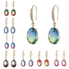 Jewelry Geometric Zircon Inlaid Oval Earrings With Electroplating For Women