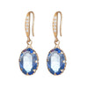 Jewelry Geometric Zircon Inlaid Oval Earrings With Electroplating For Women