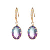 Jewelry Geometric Zircon Inlaid Oval Earrings With Electroplating For Women