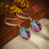 Jewelry Geometric Zircon Inlaid Oval Earrings With Electroplating For Women