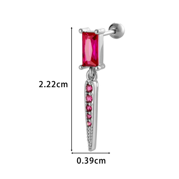 Jewelry Geometric Zircon Stainless Steel Flower Electroplated Women's Ear Stud