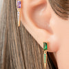 Jewelry Geometric Zircon Stainless Steel Flower Electroplated Women's Ear Stud