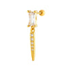 Jewelry Geometric Zircon Stainless Steel Flower Electroplated Women's Ear Stud