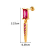 Jewelry Geometric Zircon Stainless Steel Flower Electroplated Women's Ear Stud