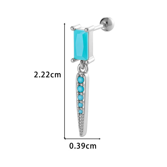 Jewelry Geometric Zircon Stainless Steel Flower Electroplated Women's Ear Stud
