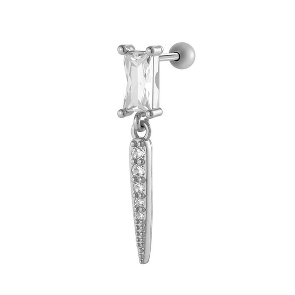 Jewelry Geometric Zircon Stainless Steel Flower Electroplated Women's Ear Stud