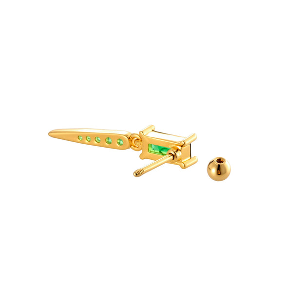 Jewelry Geometric Zircon Stainless Steel Flower Electroplated Women's Ear Stud