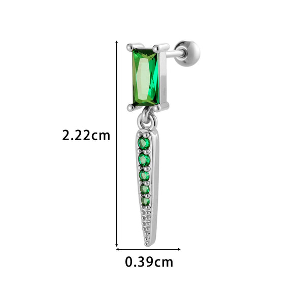 Jewelry Geometric Zircon Stainless Steel Flower Electroplated Women's Ear Stud