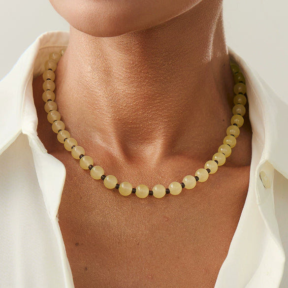 Jewelry Glass Beads And Rice Beads Geometric Handmade Women's Clavicle Chain