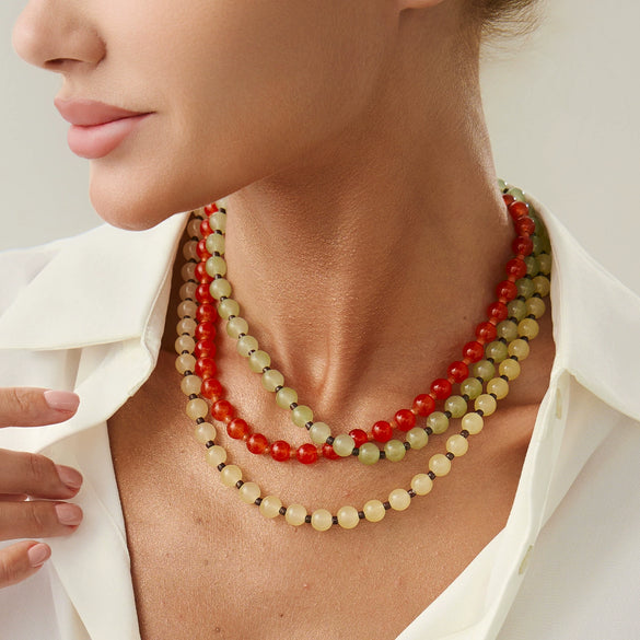 Jewelry Glass Beads And Rice Beads Geometric Handmade Women's Clavicle Chain