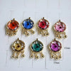 Jewelry Glass Glazed Crystal Round Tassel Pendant Necklace With Eyes Pattern Electroplated