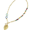 Jewelry Gold Plated Acrylic Stitching Leaf Bone Chain Necklace And Bracelet Electroplating