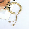 Jewelry Gold Plated Geometric Round Beads Hip Hop Bracelet For Women