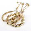 Jewelry Gold Plated Geometric Round Beads Hip Hop Bracelet For Women