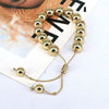Jewelry Gold Plated Geometric Round Beads Hip Hop Bracelet For Women