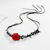 Jewelry Gothic Dark Style Cloth Thorns Rose Elastic Thigh Chain Leg Ring For Women