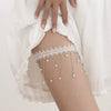 Jewelry Gothic Dark Style Cloth Thorns Rose Elastic Thigh Chain Leg Ring For Women