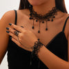 Jewelry Gothic Dark Style Geometric Lace Alloy Electroplated Necklace For Women
