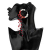 Jewelry Gothic Imitation Pearl Crystal Tassel Geometric Handmade Blood Drops Long Earrings For Women