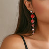 Jewelry Gothic Imitation Pearl Necklace Choker Handmade Geometric Blood Drops Tassel