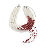 Jewelry Gothic Imitation Pearl Necklace Choker Handmade Geometric Blood Drops Tassel