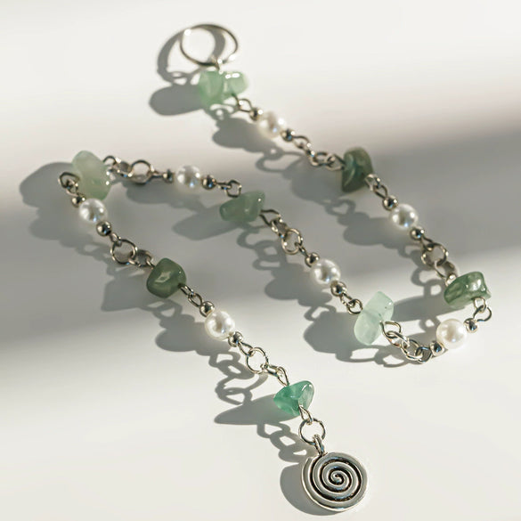 Jewelry Hair Accessories Alloy Electroplating Simple Joker Style Color Gravel Braided Hair Tassel Hair Band Headdress