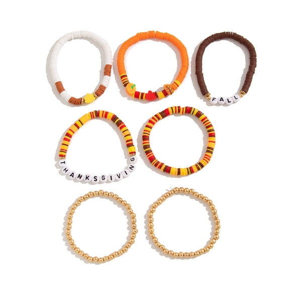 Jewelry Handmade Acrylic Polymer Clay Bracelet With Fruit Flower Leaves Animal Zodiac Pattern