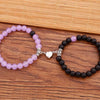 Jewelry Handmade Geometric Stone Magnet Buckle Heart Couple Bracelet