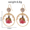 Jewelry Handmade Natural Pearl Flower Earrings Bohemian Style