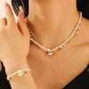 Jewelry Handwoven Rice Beads And Natural Shells Women's Bracelet Twopiece Set