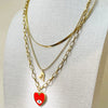 Jewelry Heart Pendant Necklace Stainless Steel Electroplating For Women