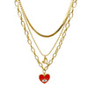Jewelry Heart Pendant Necklace Stainless Steel Electroplating For Women