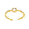 Jewelry Heart Ring Copper Zircon Retro Fashion Elegant