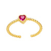 Jewelry Heart Ring Copper Zircon Retro Fashion Elegant
