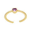 Jewelry Heart Ring Copper Zircon Retro Fashion Elegant
