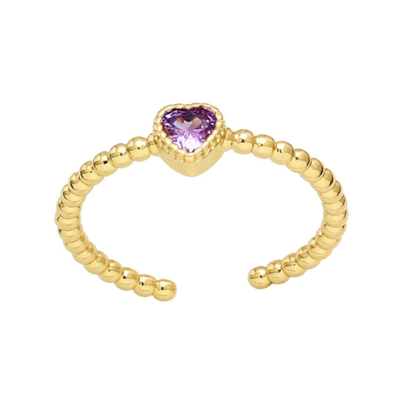 Jewelry Heart Ring Copper Zircon Retro Fashion Elegant