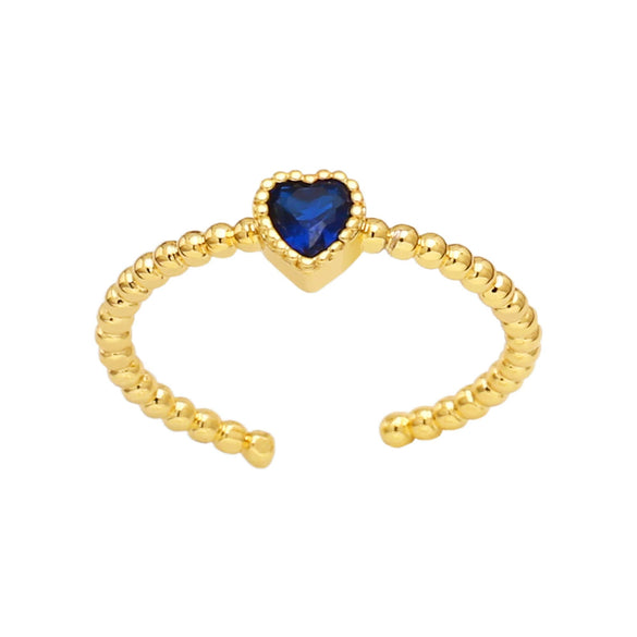 Jewelry Heart Ring Copper Zircon Retro Fashion Elegant