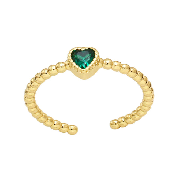 Jewelry Heart Ring Copper Zircon Retro Fashion Elegant