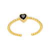 Jewelry Heart Ring Copper Zircon Retro Fashion Elegant