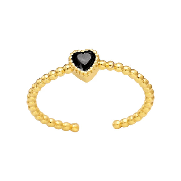 Jewelry Heart Ring Copper Zircon Retro Fashion Elegant