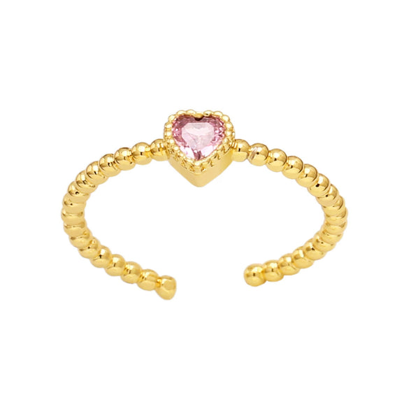 Jewelry Heart Ring Copper Zircon Retro Fashion Elegant