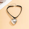 Jewelry Heart Shaped Clavicle Chain Flannel Ccb Iron Chain Electroplating For Women