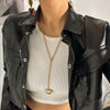 Jewelry Heart Shaped Clavicle Chain Flannel Ccb Iron Chain Electroplating For Women