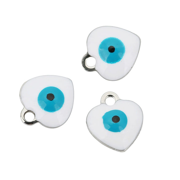 Jewelry Heartshaped Pendant Stainless Steel Blue Eyes Dripping Oil Accessories