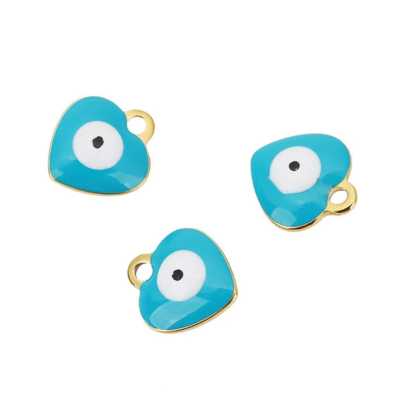 Jewelry Heartshaped Pendant Stainless Steel Blue Eyes Dripping Oil Accessories