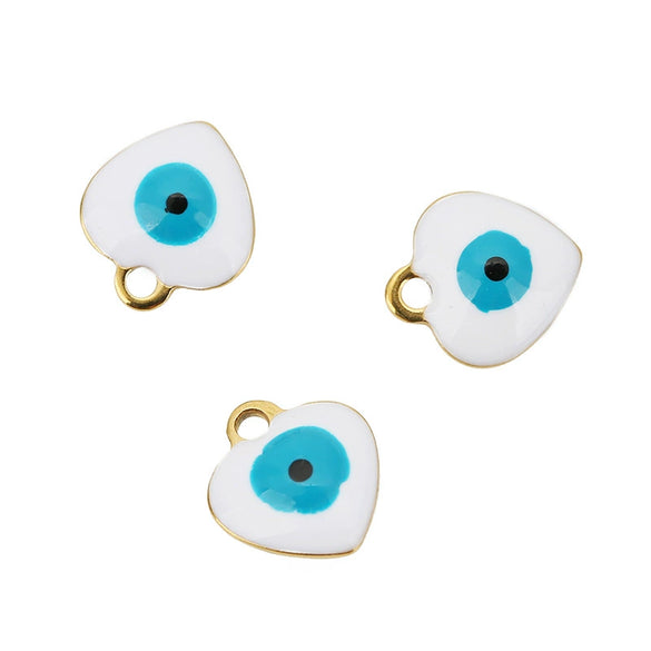 Jewelry Heartshaped Pendant Stainless Steel Blue Eyes Dripping Oil Accessories