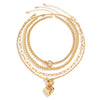 Jewelry Hip Hop Beaded Necklace Zinc Alloy Heart Geometric Electroplating For Women