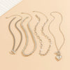 Jewelry Hip Hop Beaded Necklace Zinc Alloy Heart Geometric Electroplating For Women